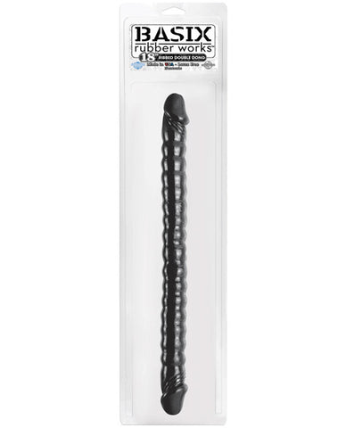 Basix 18" Ribbed Double Dong