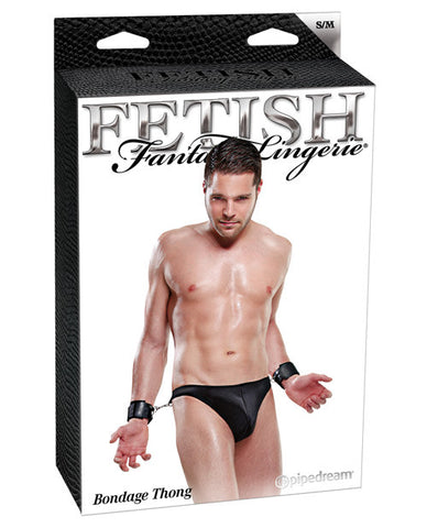 Fetish Fantasy Lingerie Bondage Thong w/Cuffs Black