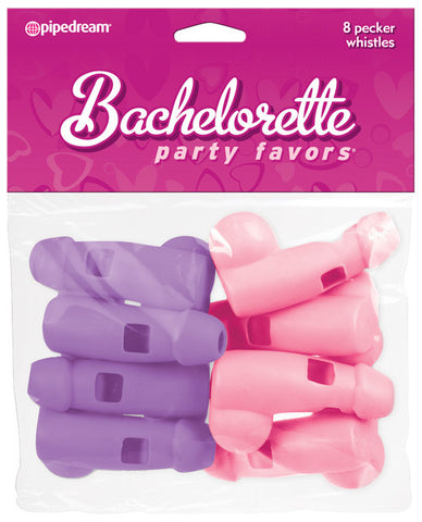 Bachelorette Party Favors Whistles - Pink & Purple Pack of 8