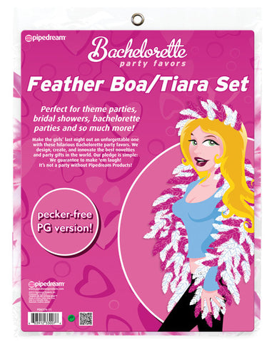 Bachelorette Party Favours Feather Boa & Tiara Set