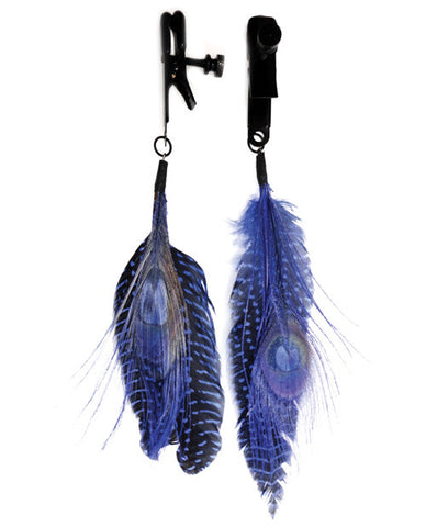 Bijoux de Nip Colored Feather w/Black Alligator Clamp