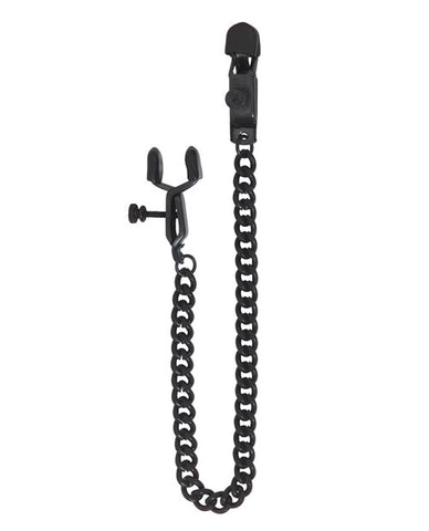 Adjustable Alligator Nipple Clamps w/Black Chain